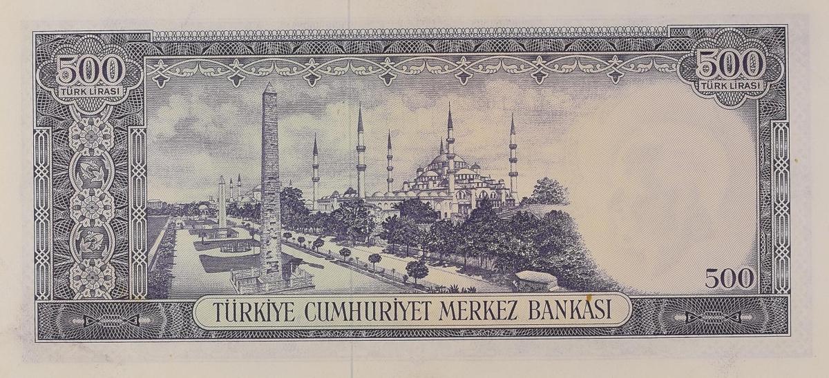 Back of Turkey p183: 500 Lira from 1930