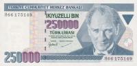 p211 from Turkey: 250000 Lira from 1970
