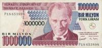 p213 from Turkey: 1000000 Lira from 1970