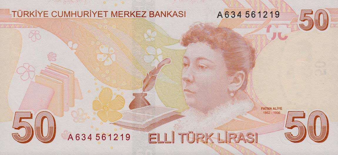Back of Turkey p225a: 50 Lira from 2009
