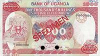 p26s from Uganda: 1000 Shillings from 1986