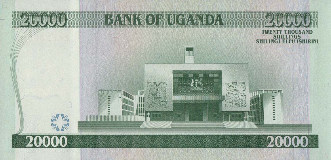 Back of Uganda p42r: 20000 Shillings from 1999