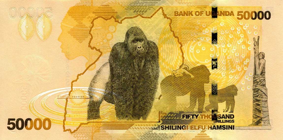 Back of Uganda p54b: 50000 Shillings from 2013