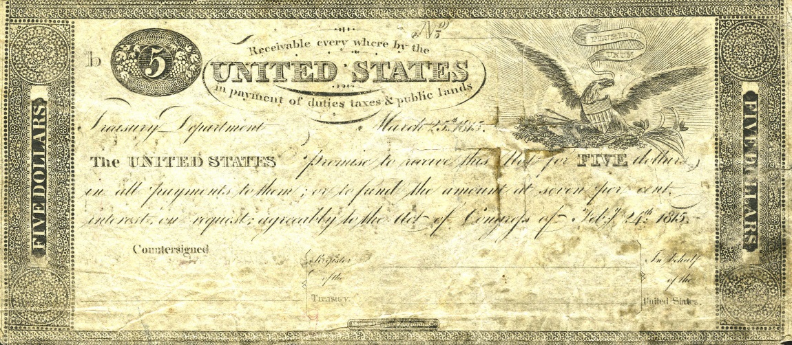 Front of United States p11: 5 Dollars from 1815