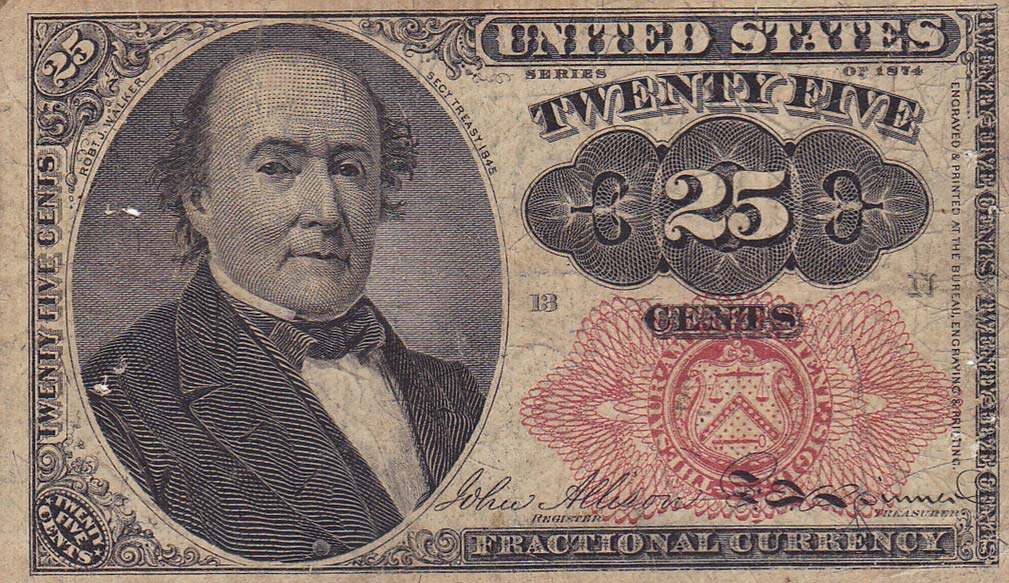 Front of United States p123a: 25 Cents from 1863