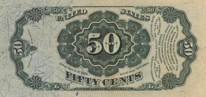 Back of United States p124: 50 Cents from 1863