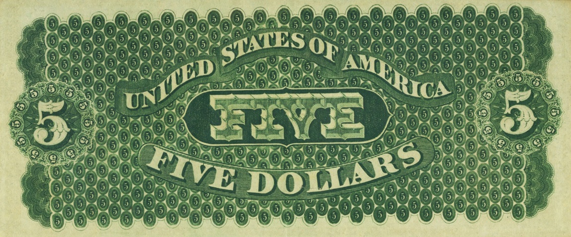Back of United States p125a: 5 Dollars from 1861
