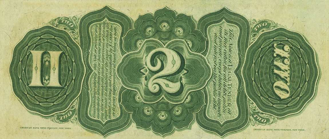 Back of United States p145: 2 Dollars from 1869
