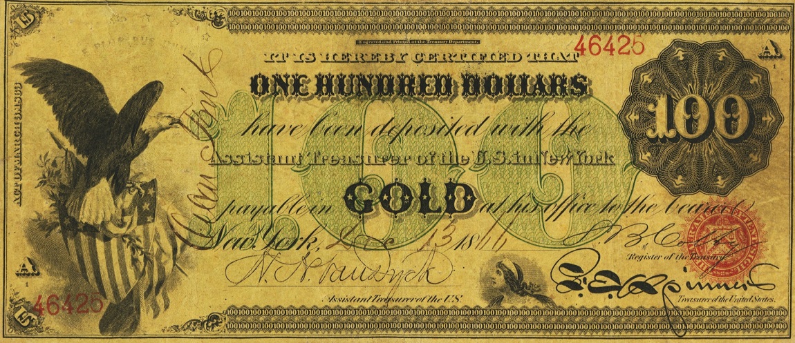 Front of United States p246: 100 Dollars from 1863