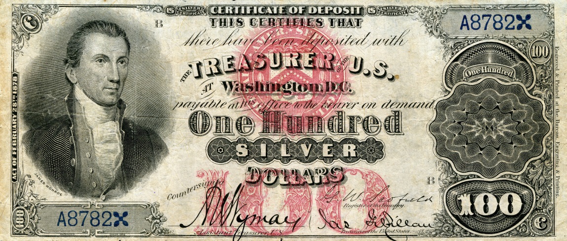 Front of United States p312: 100 Dollars from 1878