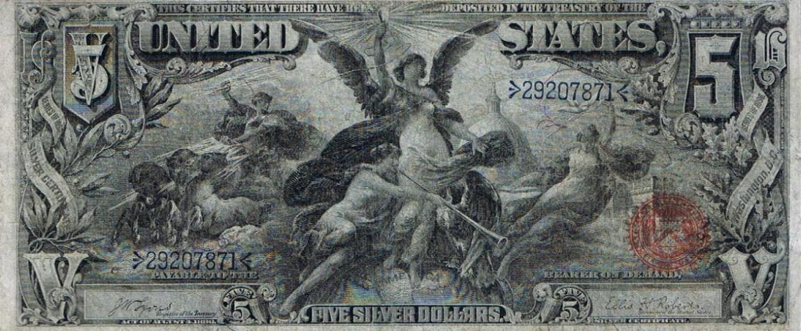 Front of United States p337: 5 Dollars from 1896