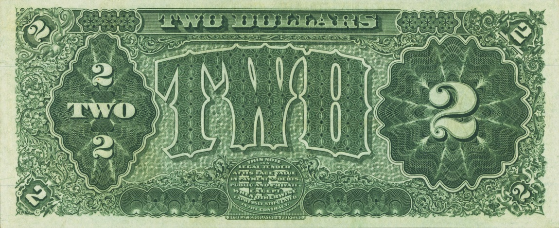 Back of United States p345: 2 Dollars from 1890