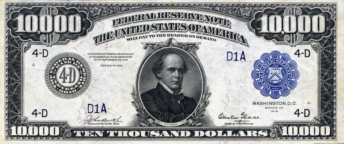Front of United States p367: 10000 Dollars from 1918