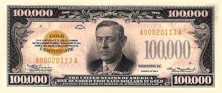 Front of United States p411: 100000 Dollars from 1934