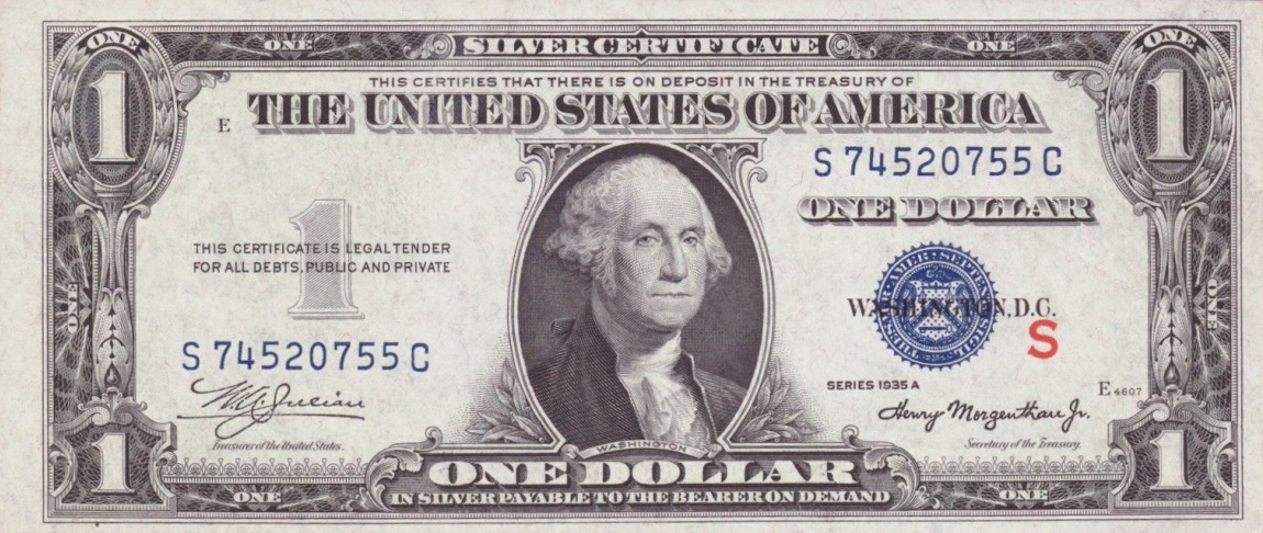 Front of United States p416AS: 1 Dollar from 1935