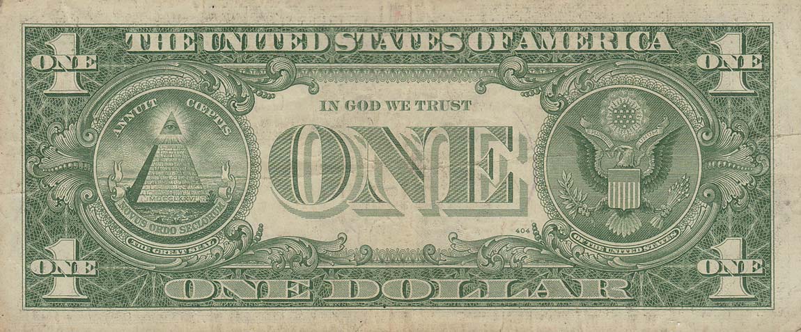 Back of United States p419a: 1 Dollar from 1957