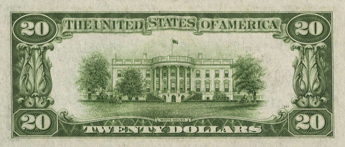 Back of United States p431Da: 20 Dollars from 1934