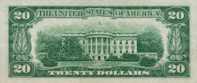 Back of United States p440b: 20 Dollars from 1950