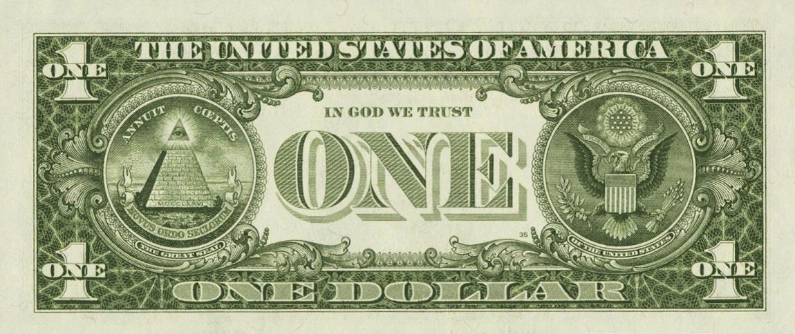 Back of United States p474: 1 Dollar from 1985