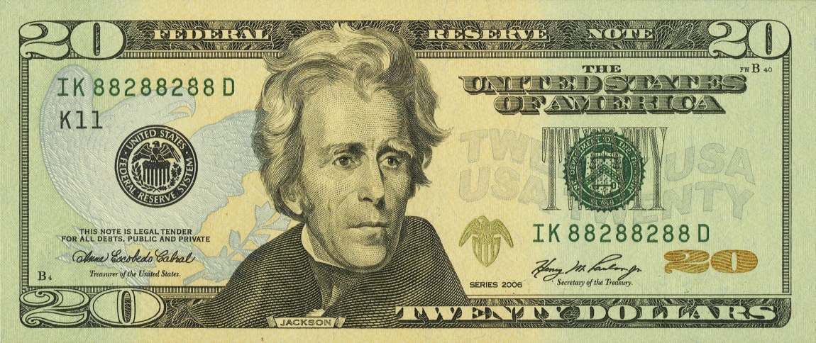 Front of United States p526: 20 Dollars from 2006