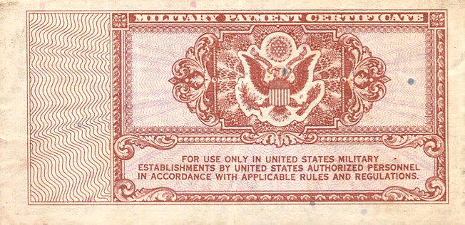 Back of United States pM16a: 10 Cents from 1948