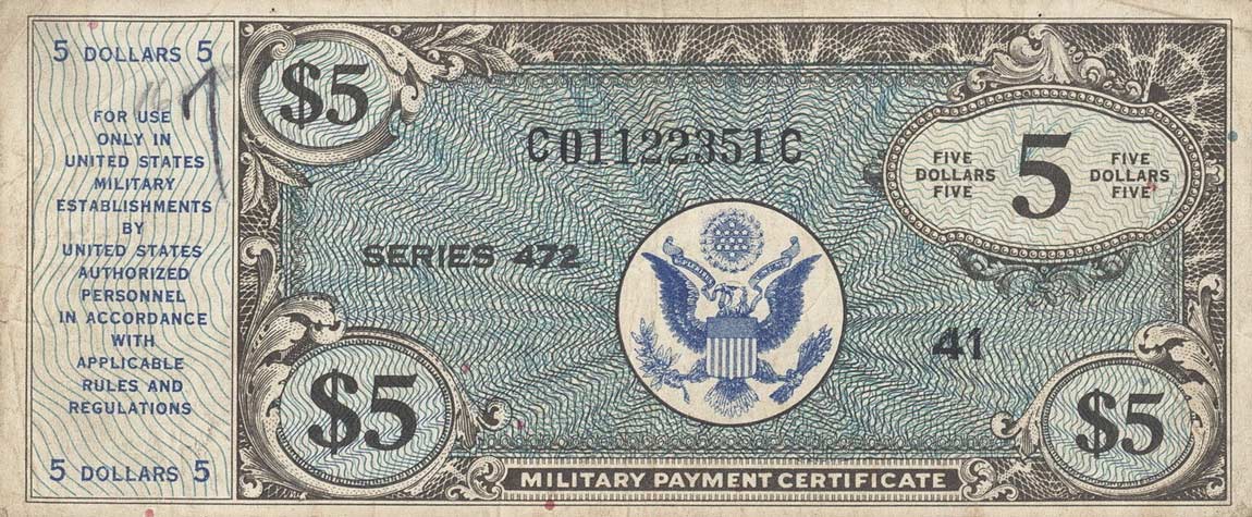 Front of United States pM20a: 5 Dollars from 1948