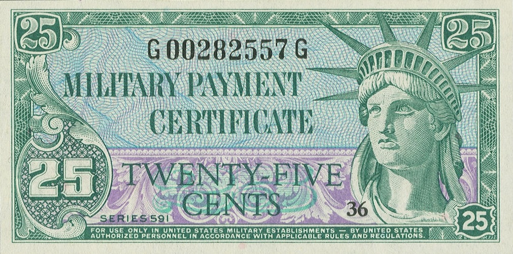 Front of United States pM45a: 25 Cents from 1961