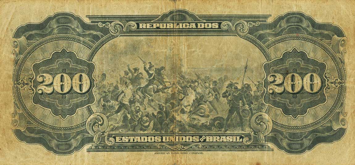 Back of Brazil p107a: 200 Mil Reis from 1926