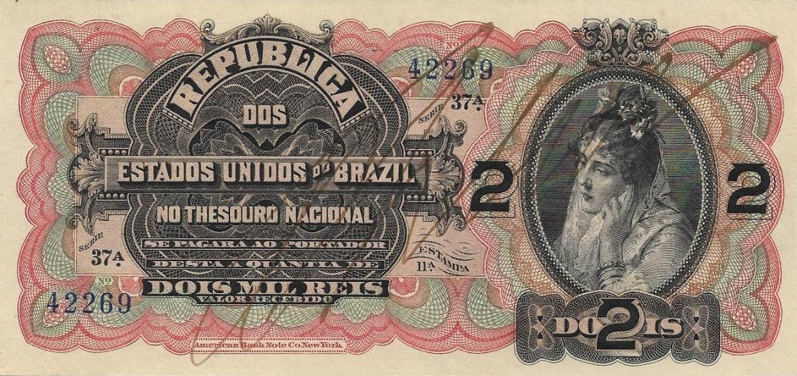 Front of Brazil p13a: 2 Mil Reis from 1918