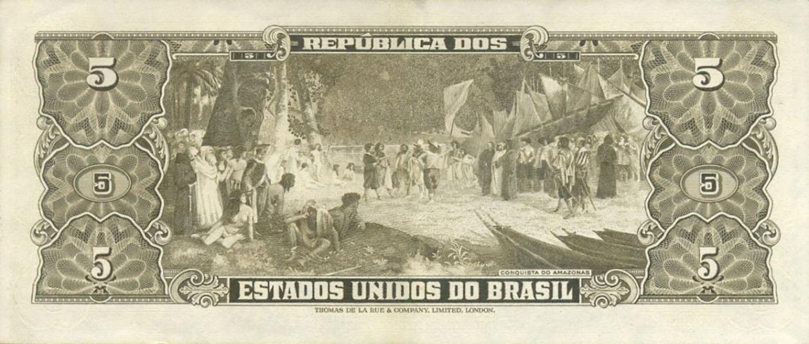 Back of Brazil p158a: 5 Cruzeiros from 1953