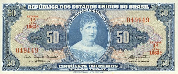 Front of Brazil p169a: 50 Cruzeiros from 1961