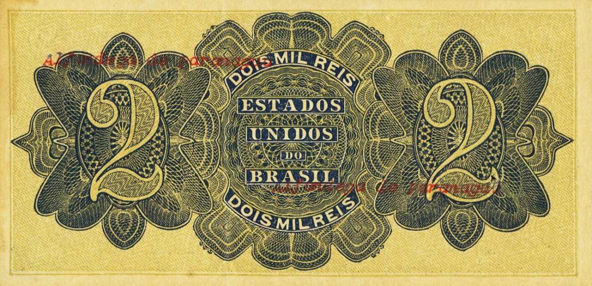 Back of Brazil p16s: 2 Mil Reis from 1921
