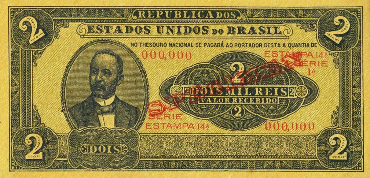 Front of Brazil p16s: 2 Mil Reis from 1921