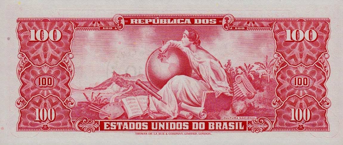 Back of Brazil p185b: 10 Centavos from 1966