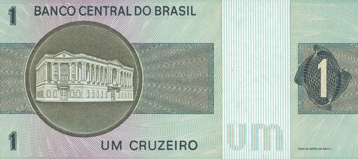 Back of Brazil p191a: 1 Cruzeiro from 1970