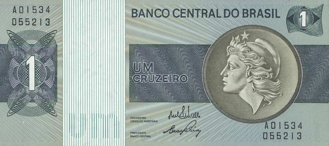 Front of Brazil p191a: 1 Cruzeiro from 1970