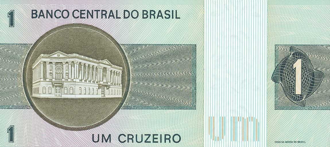 Back of Brazil p191r: 1 Cruzeiro from 1970