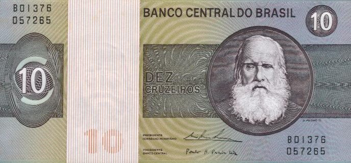 Front of Brazil p193c: 10 Cruzeiros from 1979