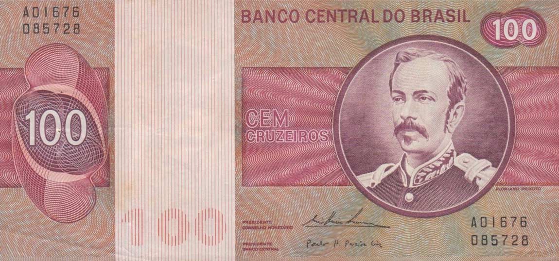 Front of Brazil p195Aa: 100 Cruzeiros from 1974