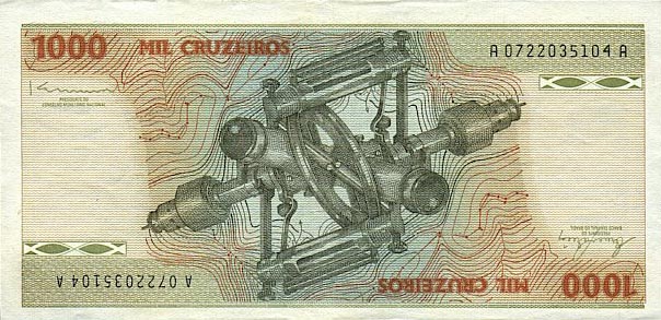 Back of Brazil p197b: 1000 Cruzeiros from 1979