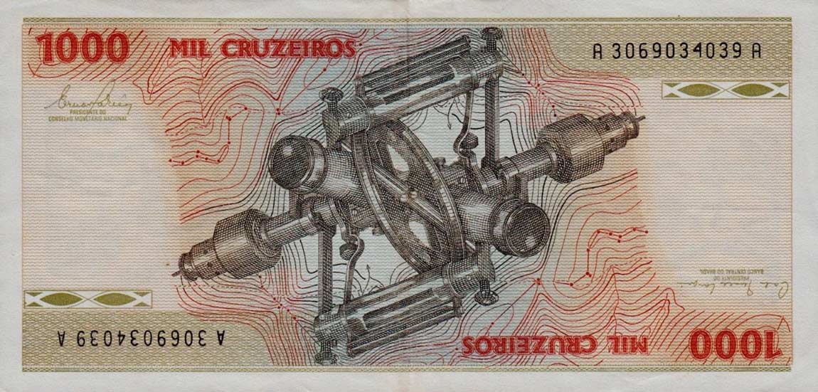 Back of Brazil p197c: 1000 Cruzeiros from 1980