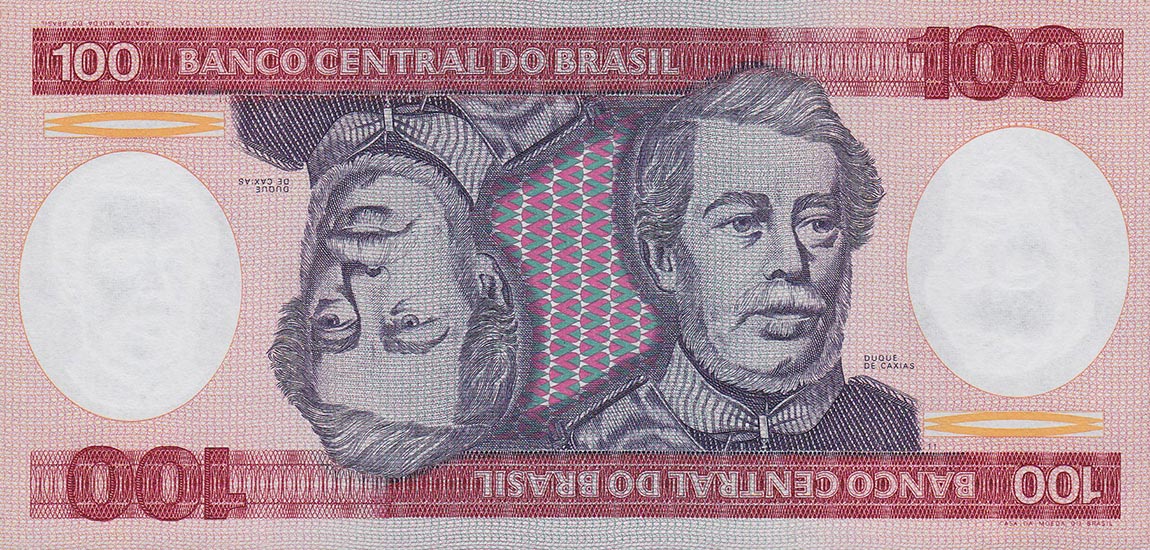 Front of Brazil p198b: 100 Cruzeiros from 1984