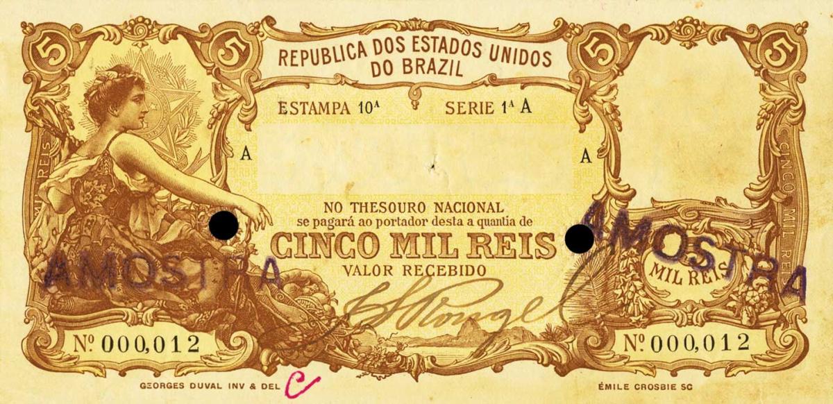 Front of Brazil p19s: 5 Mil Reis from 1903