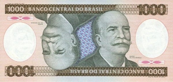 Front of Brazil p201d: 1000 Cruzeiros from 1986
