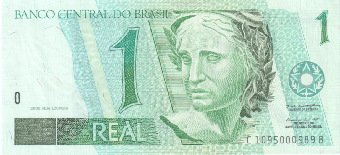 Front of Brazil p243Af: 1 Real from 1997
