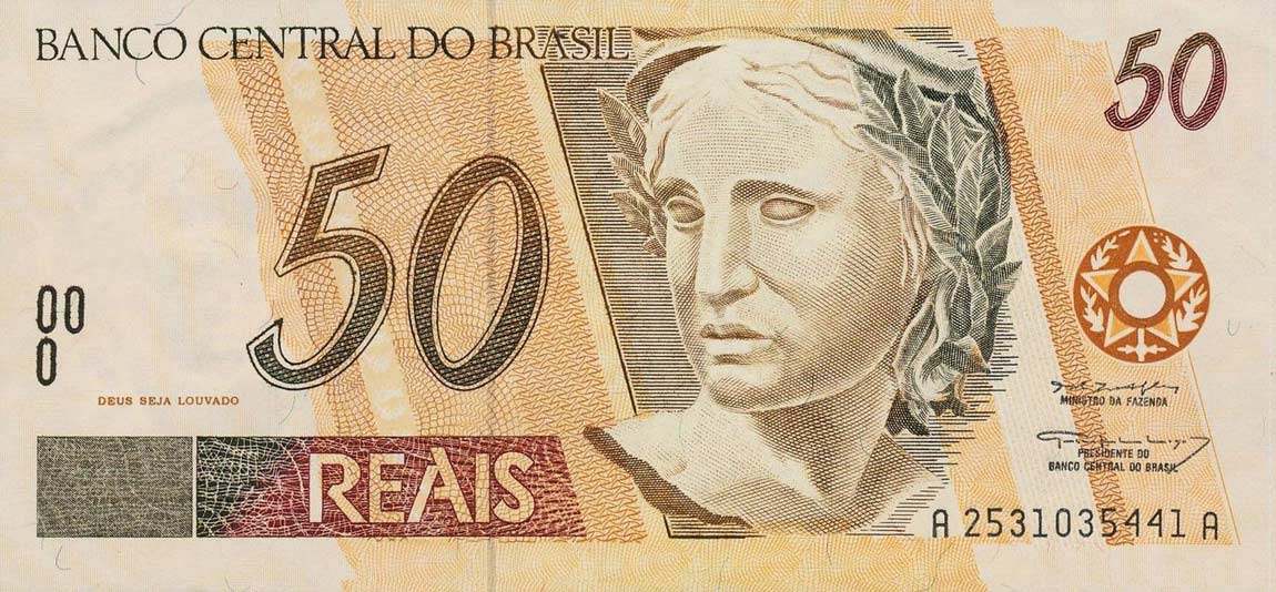 Front of Brazil p246f: 50 Reais from 1994