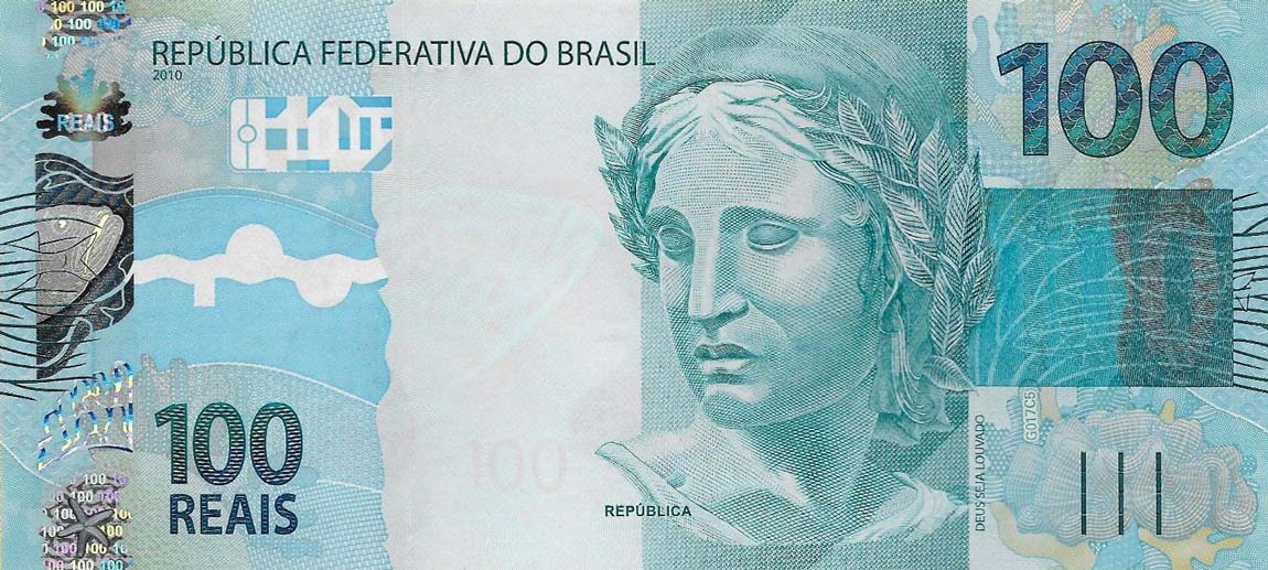 Front of Brazil p257d: 100 Reais from 2010