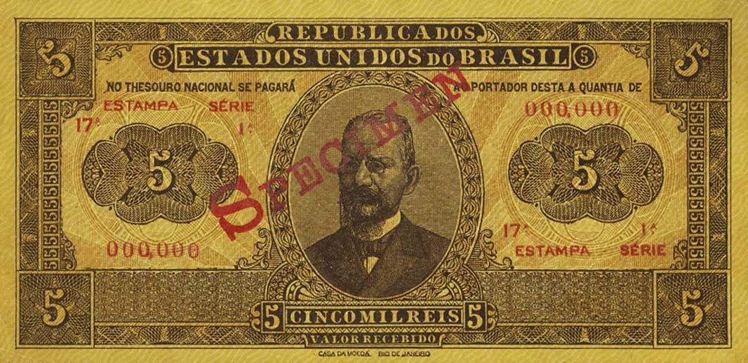 Front of Brazil p27s: 5 Mil Reis from 1922