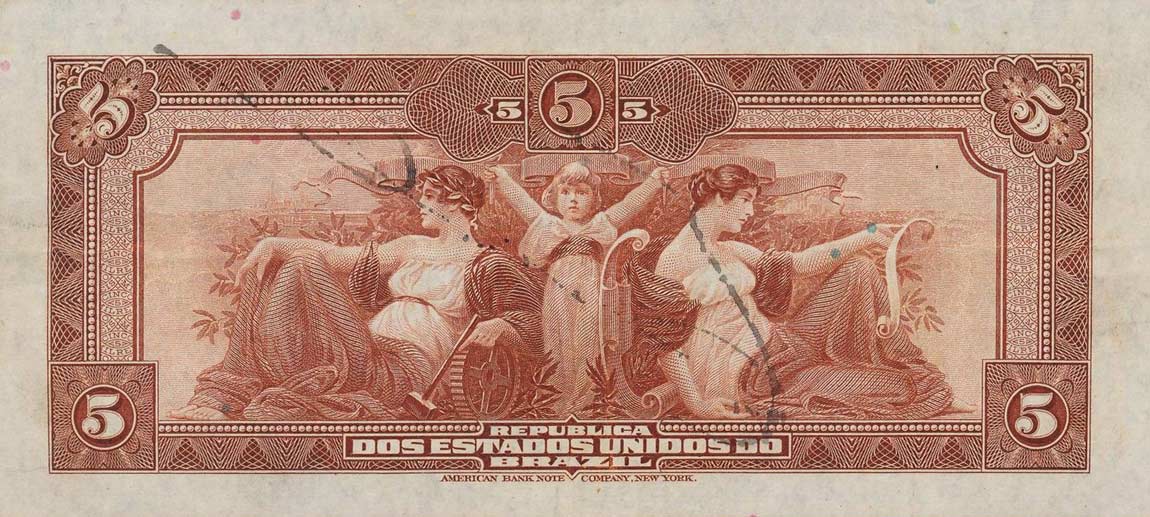 Back of Brazil p29a: 5 Mil Reis from 1925