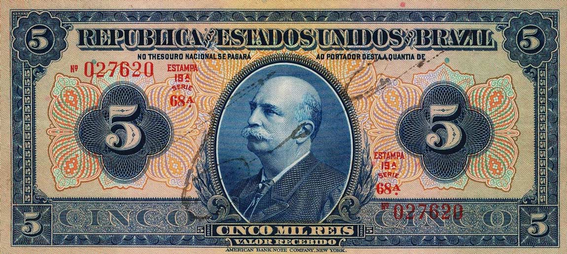Front of Brazil p29a: 5 Mil Reis from 1925
